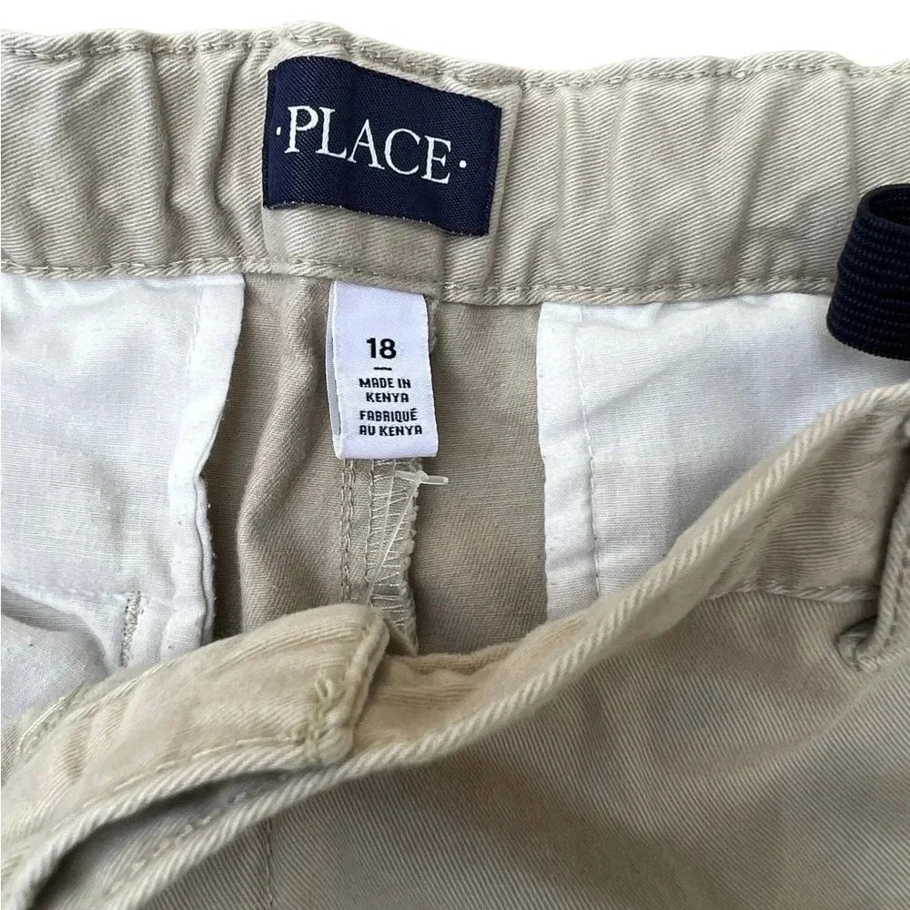 Children’s Place Boys Pants Size 18 Khaki Flat Front Adjustable Waist Pockets​​​